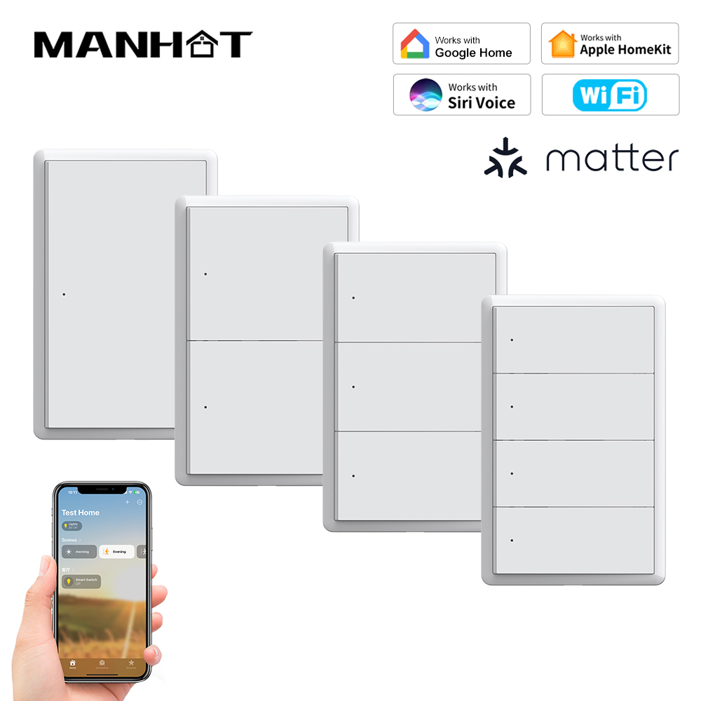 Smart Light Switch Wifi - Interruttore Intelligente WiFi MANHOT Homekit Senza