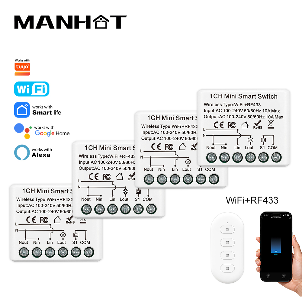 Smart Light Switch Wifi - Mini Interruttore Smart WIFI 10A, Relè