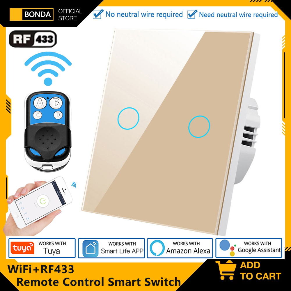 Smart Light Switch Wifi - Tuya EU WiFi + RF433 Interruttore